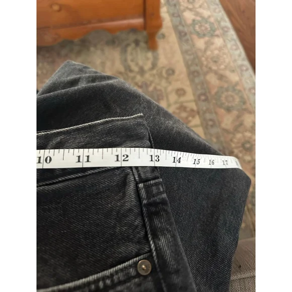 Women's Denim Forum Black The Farrah High Rise Wide Leg Jeans Size 24 - Picture 11 of 12